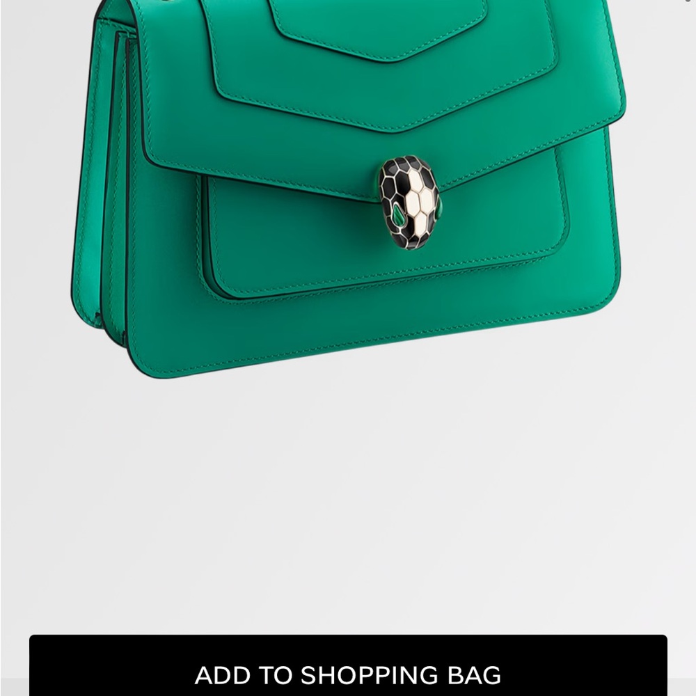 Brand New Bvlgari Green Serpenti Shoulder Bag with Iconic Closure